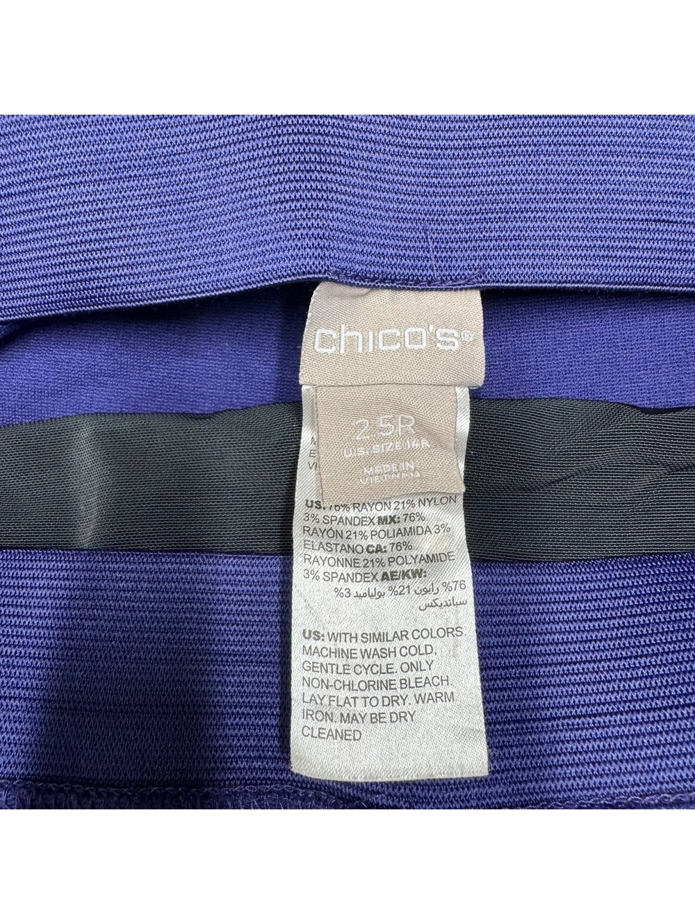 Chico's Women Brigitte Stretch Pull On Pants Size 2.5R 14 Purple Blue Ankle - Picture 11 of 12